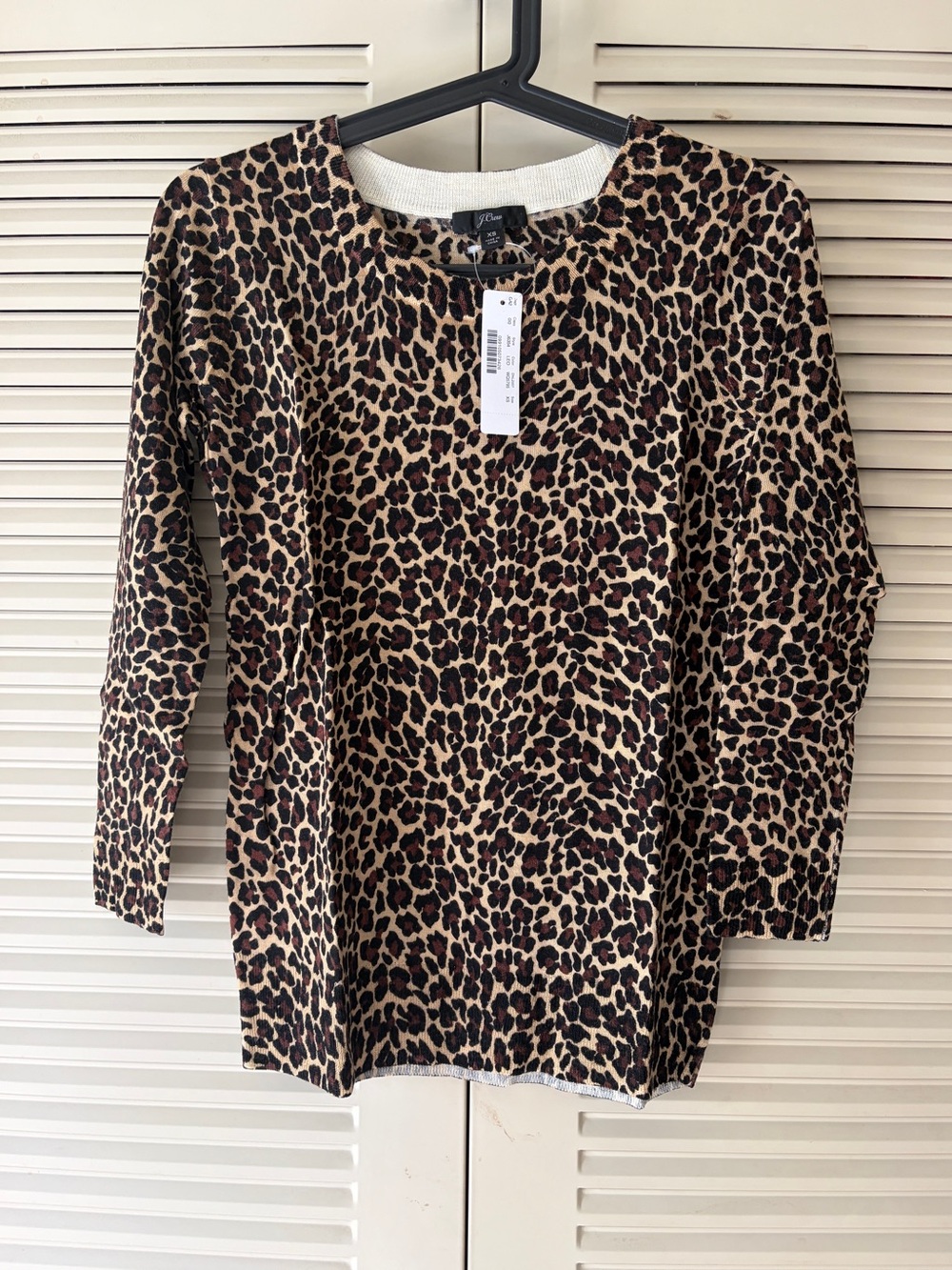 NWT 2018 J.Crew Tippi Sweater in Leopard Print, Size XS, 100% Merino Wool